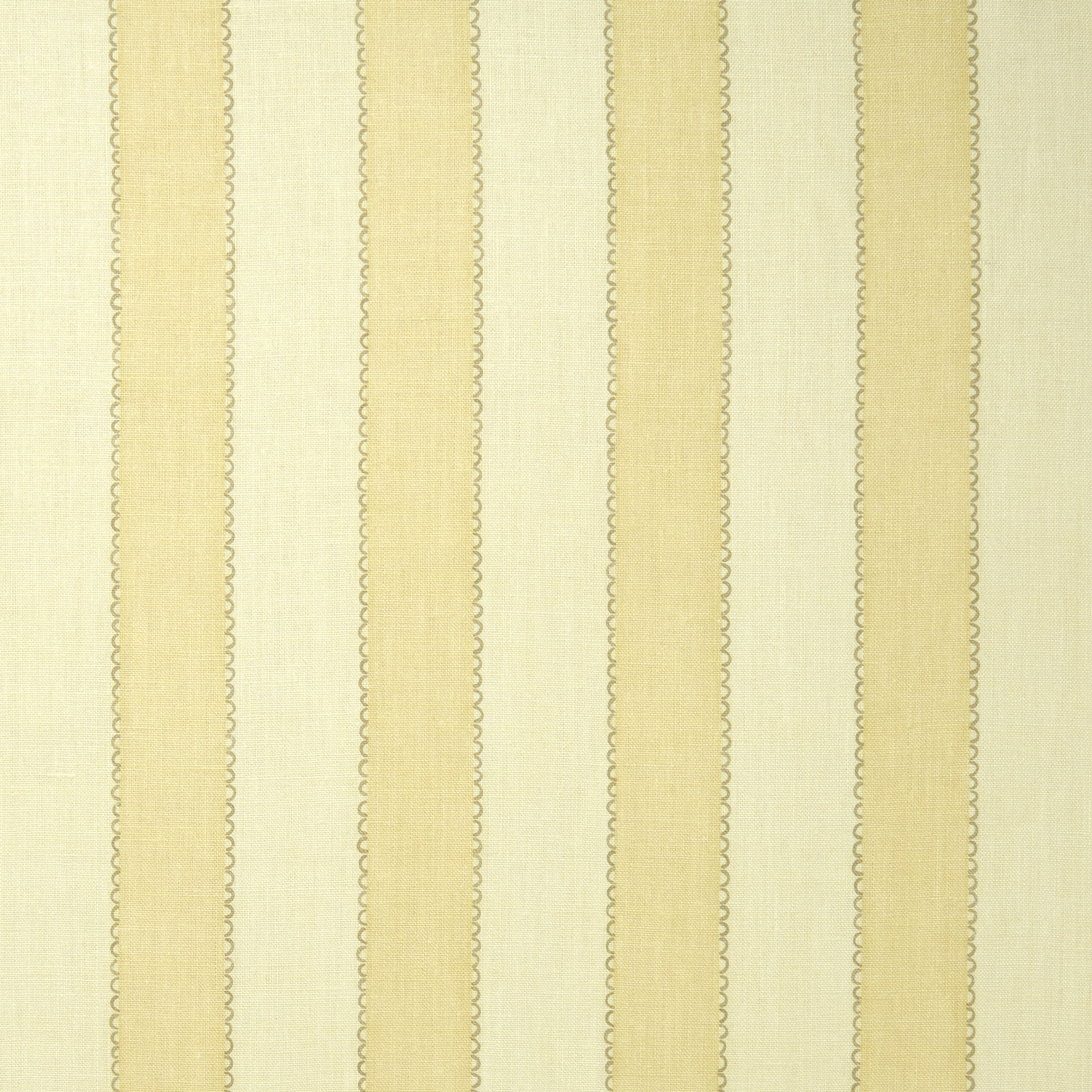 Soft vanilla linen stripe fabric with narrow vertical bands and natural texture