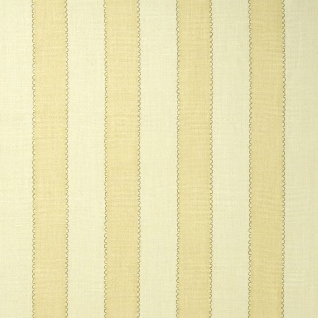 Soft vanilla linen stripe fabric with narrow vertical bands and natural texture
