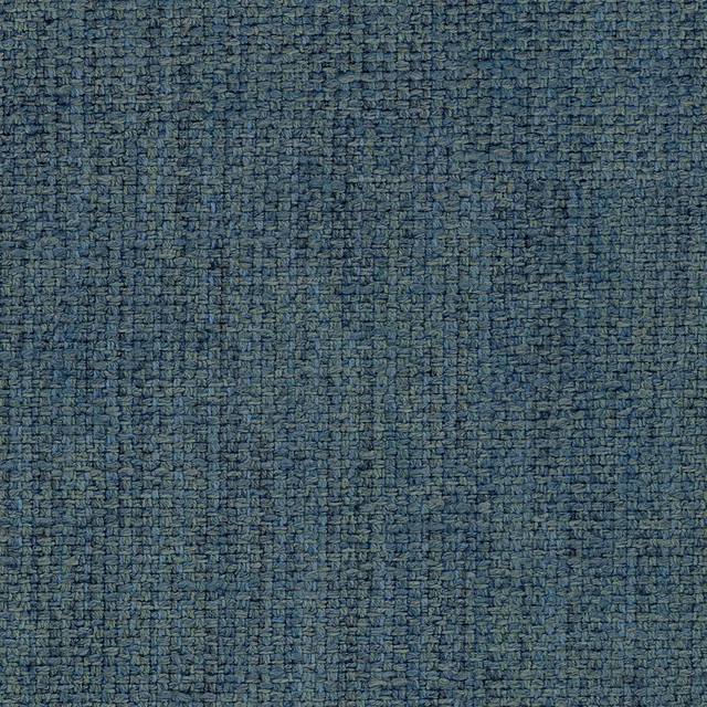 Close-up of a small-textured denim blue woven upholstery fabric