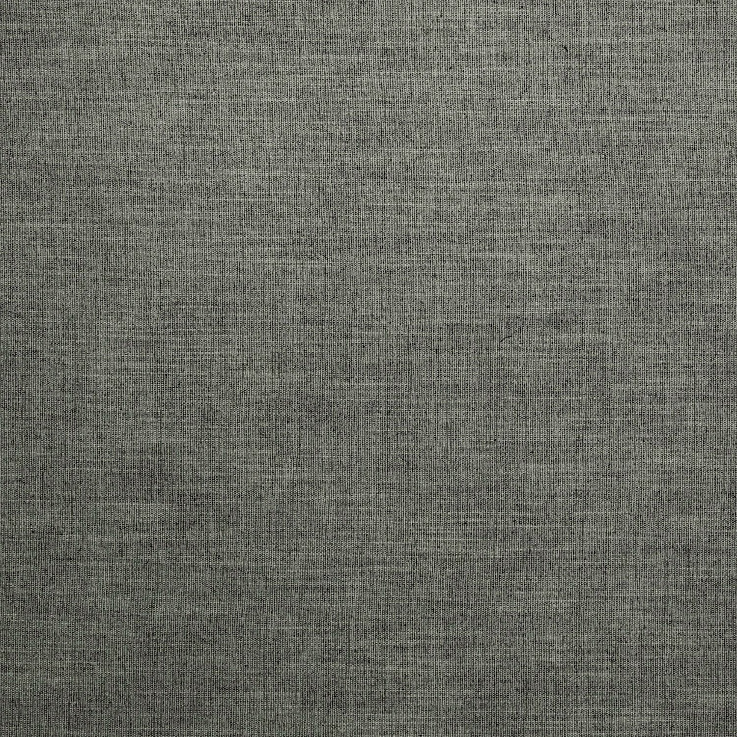 Close-up of dark graphite grey linen-blend fabric with subtle slubbed weave