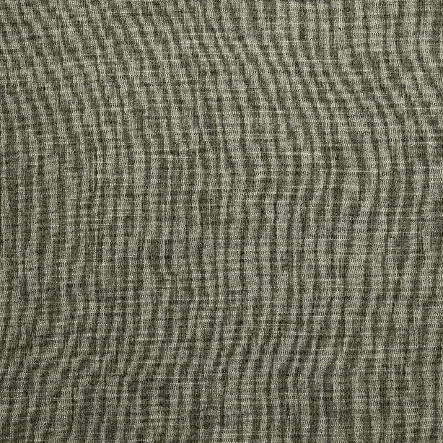 Close-up of muted moss green linen-blend plain weave with subtle tonal slubs