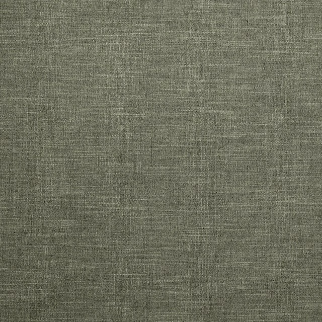 Close-up of muted moss green linen-blend plain weave with subtle tonal slubs