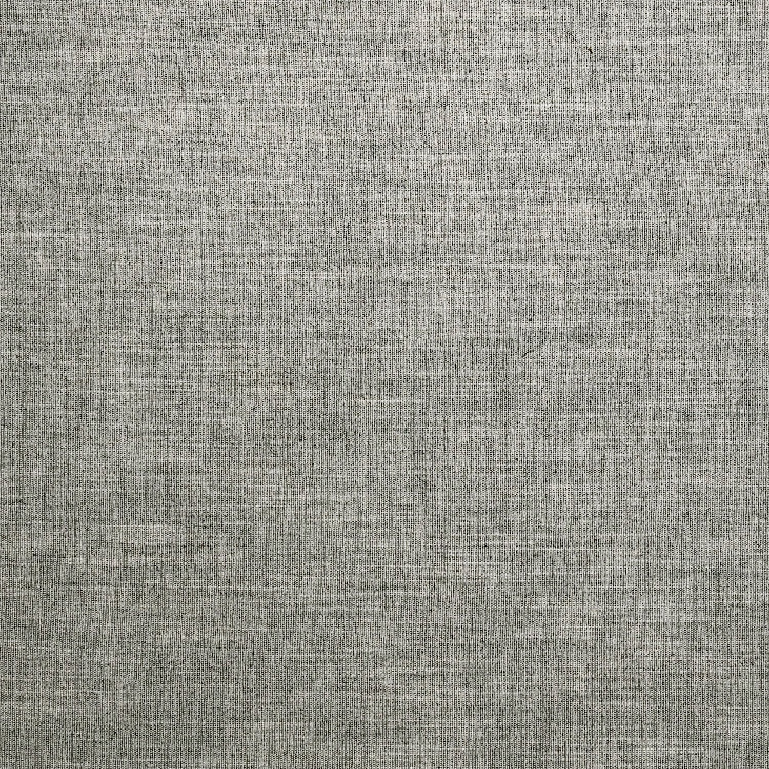 Cool slate-grey linen-look weave with fine horizontal texture and subtle tonal flecks