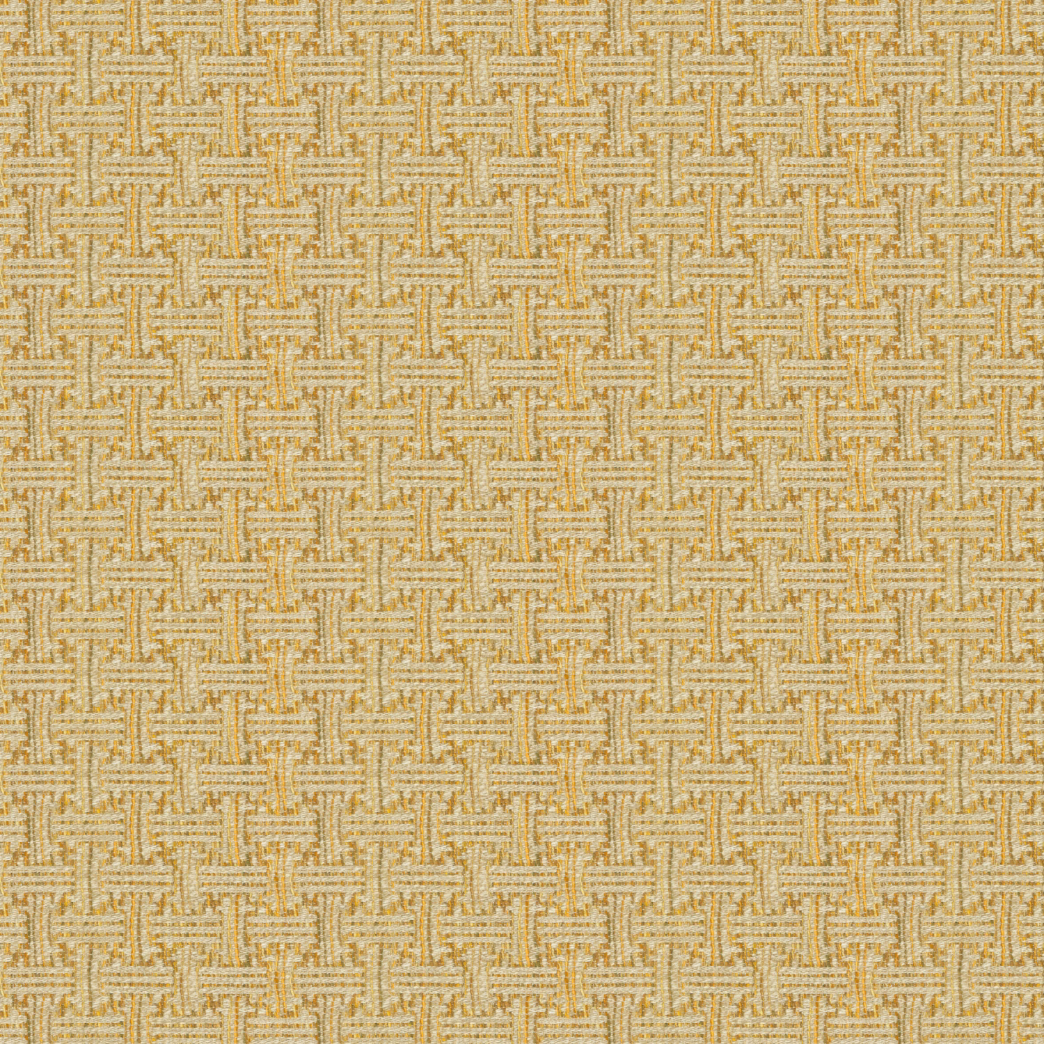 Warm saffron-gold geometric weave with cream broken lines and fine textured detail