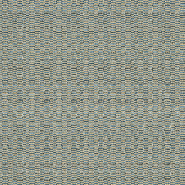 Close-up of cool denim-blue weave with beige flecks and tiny horizontal motifs