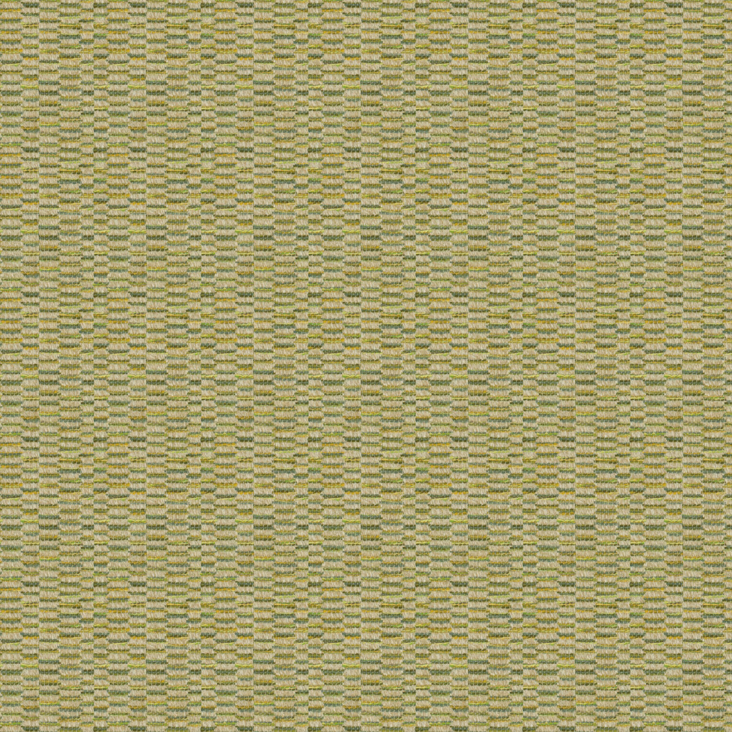 Muted lime, sage and beige woven fabric with small horizontal geometric dashes