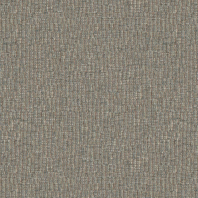 Close-up of muted blue-stone woven fabric with lilac and taupe flecks.