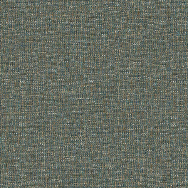 Muted lagoon teal woven upholstery with fine grey, beige and blue-green crosshatching