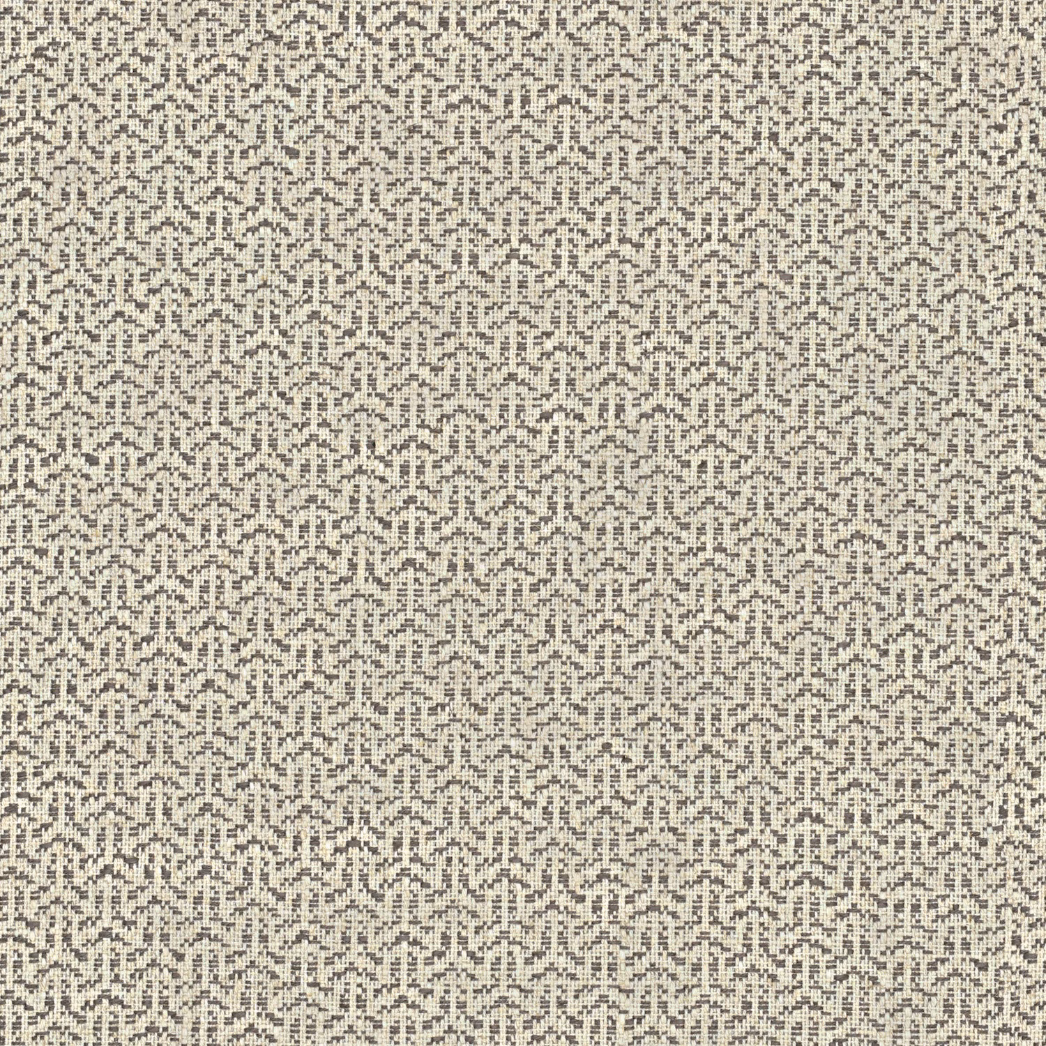 Pale ash-grey woven swatch with a fine dark trellis motif