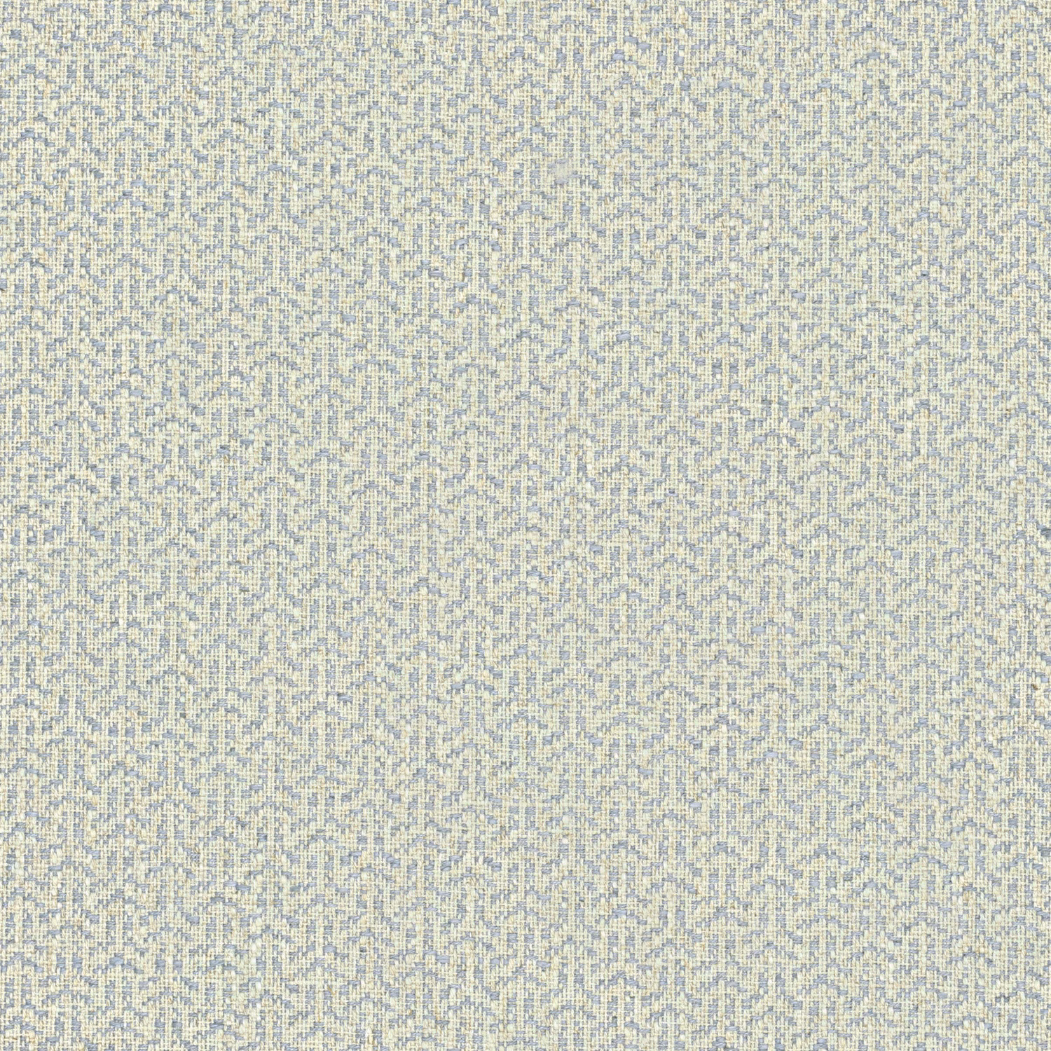 Close-up of pale cornflower blue and lilac geometric woven texture
