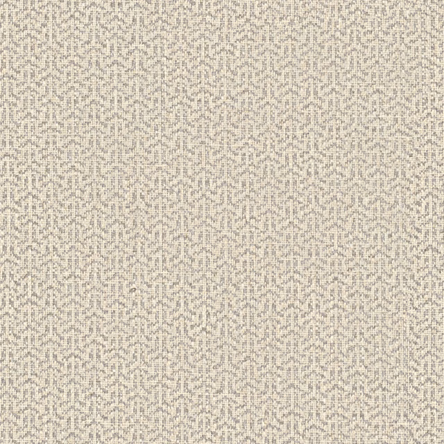 Close-up of pale feather grey fabric with a small broken trellis weave and mottled texture
