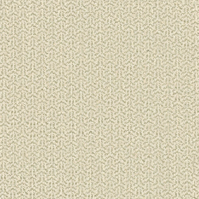 Pale moss-green and cream woven fabric with a fine broken trellis texture