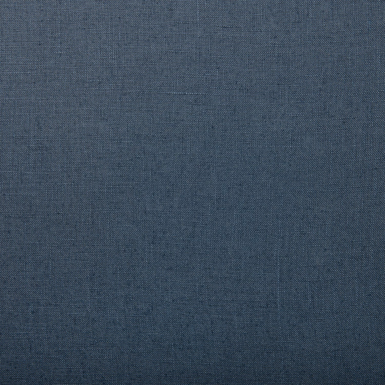Muted denim-blue linen with a fine, even plain weave and subtle texture