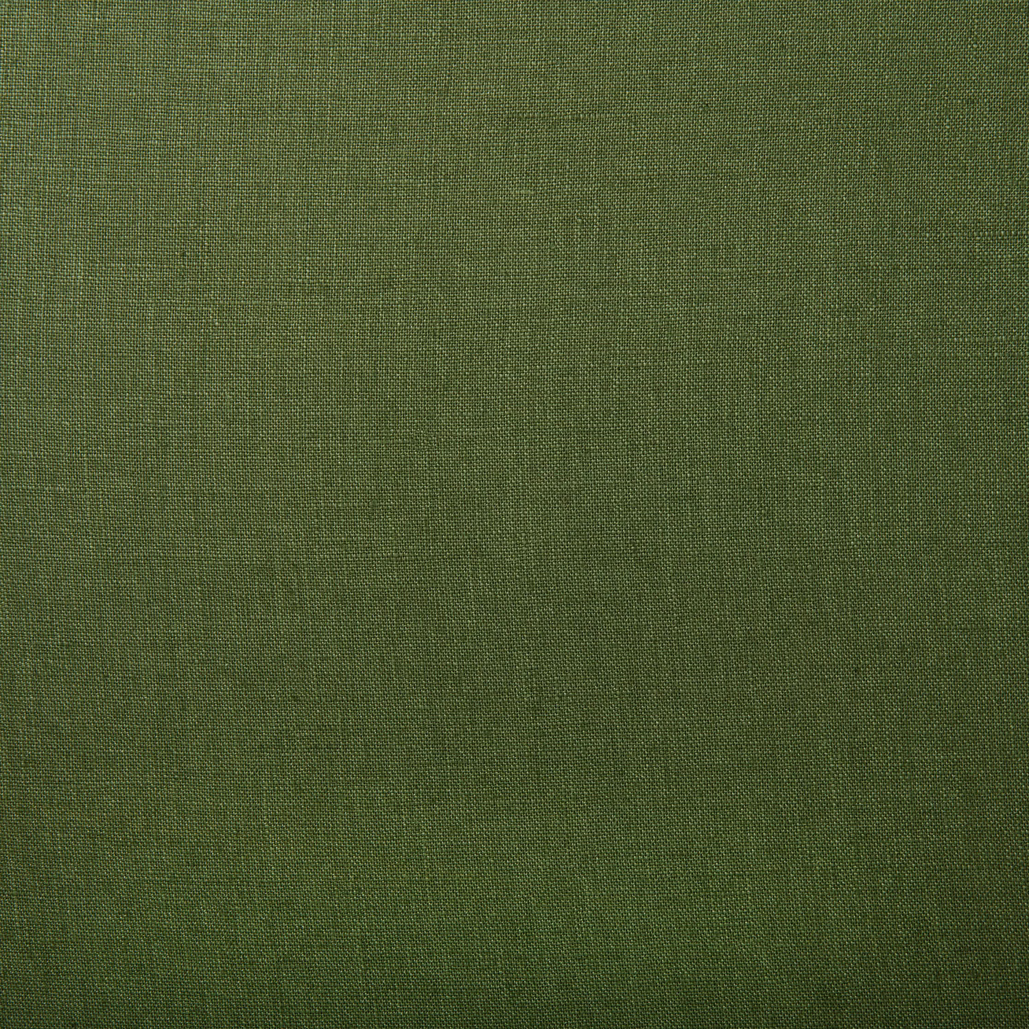 Muted seaweed olive-green linen with a fine, subtly flecked plain weave