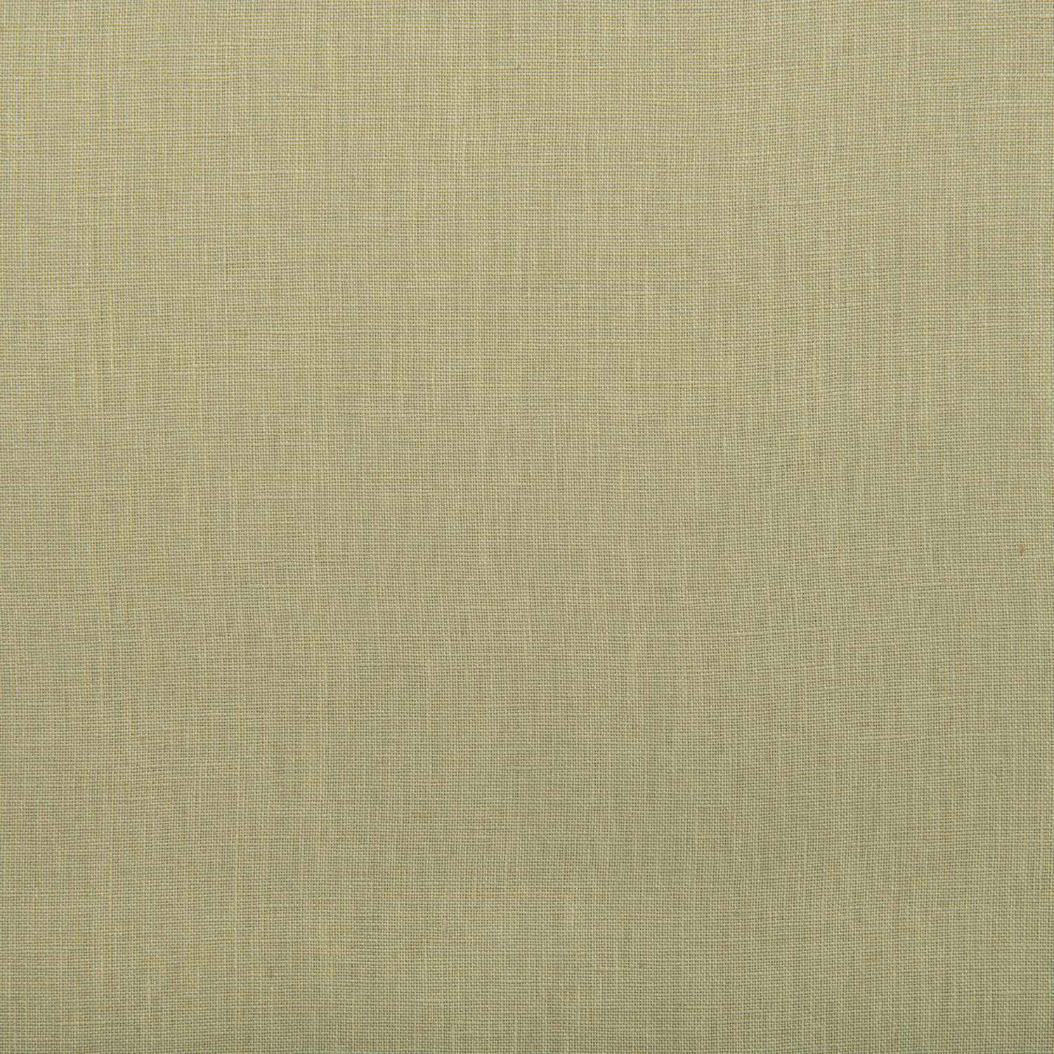 Close-up of muted sage-olive linen with a fine, softly irregular plain weave