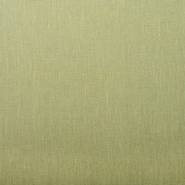 Close-up of muted wheatgrass-green linen with a fine crosshatched weave