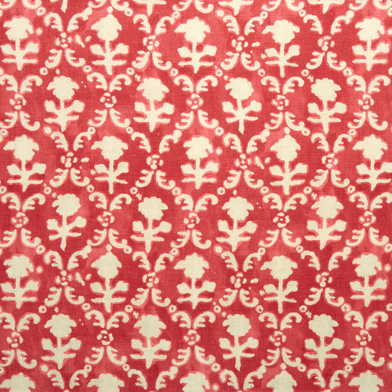 Pink and cream damask linen swatch with a woven texture