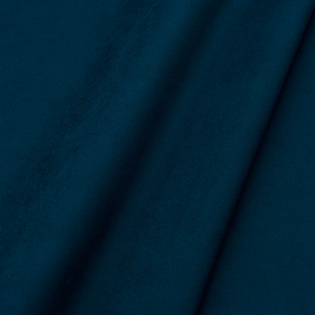 Deep blue-teal plain velvet with plush nap and shadowed draped folds