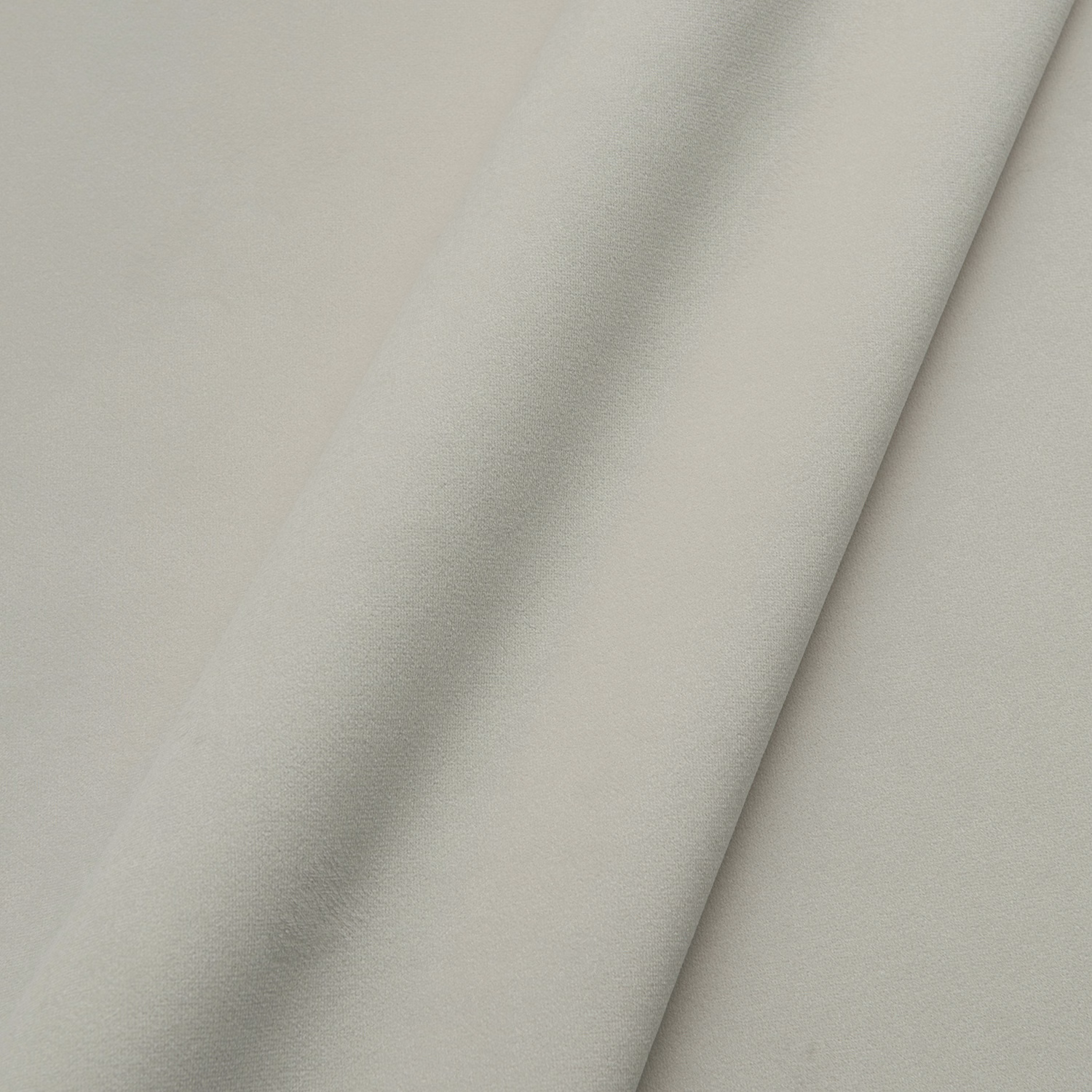 Cool feather-grey plain velvet with a soft, directional nap catching the light