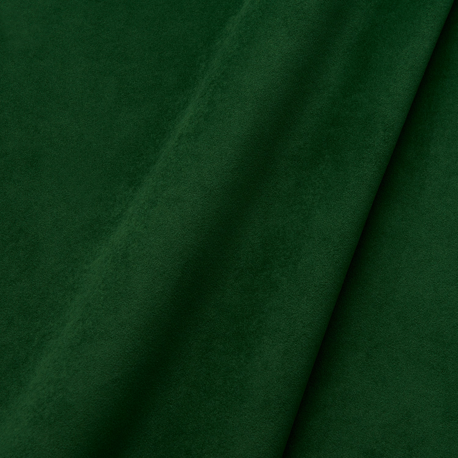 Deep forest green plain velvet with soft pile variation across a folded swatch