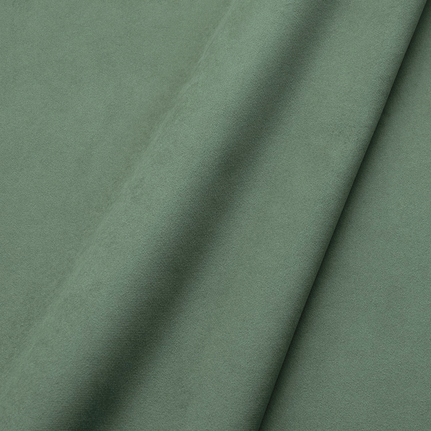 Muted moss-green velvet showing a soft directional pile and gentle tonal sheen