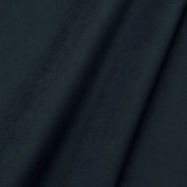 Deep blue-black plain velvet with soft nap and shaded folded texture