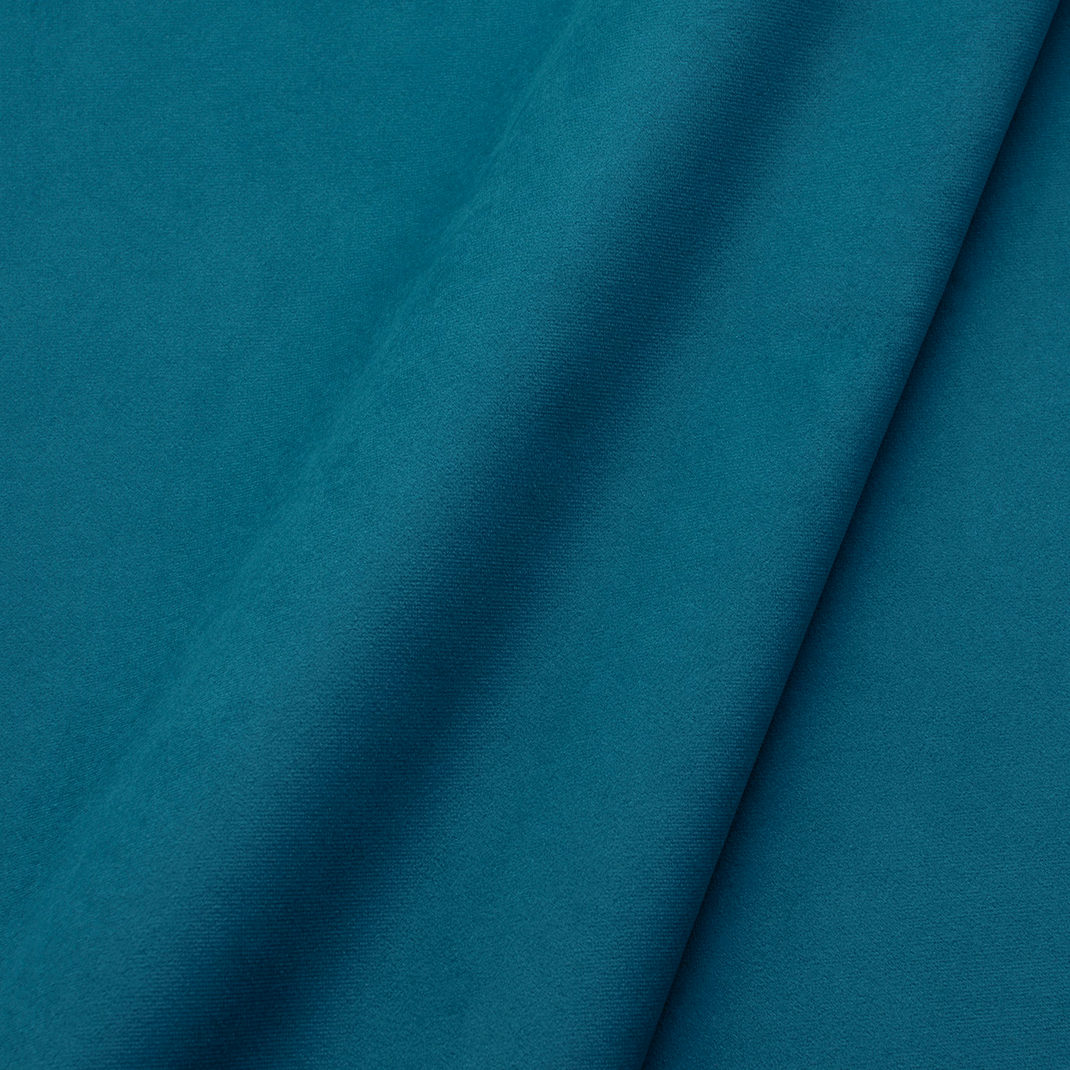 Deep ocean teal velvet with a plush nap and soft folded highlights
