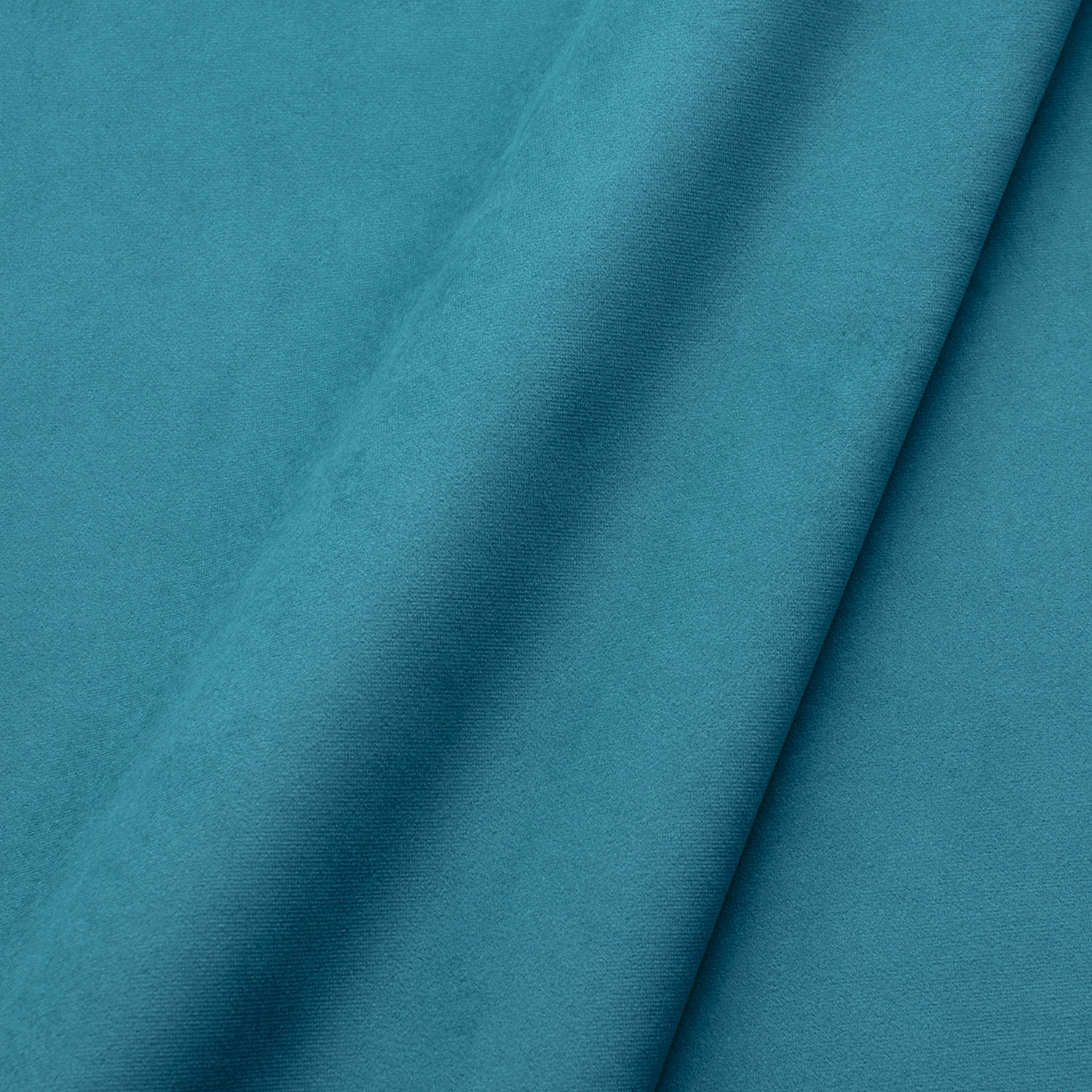 Saturated turquoise teal velvet swatch with a dark folded nap and soft sheen