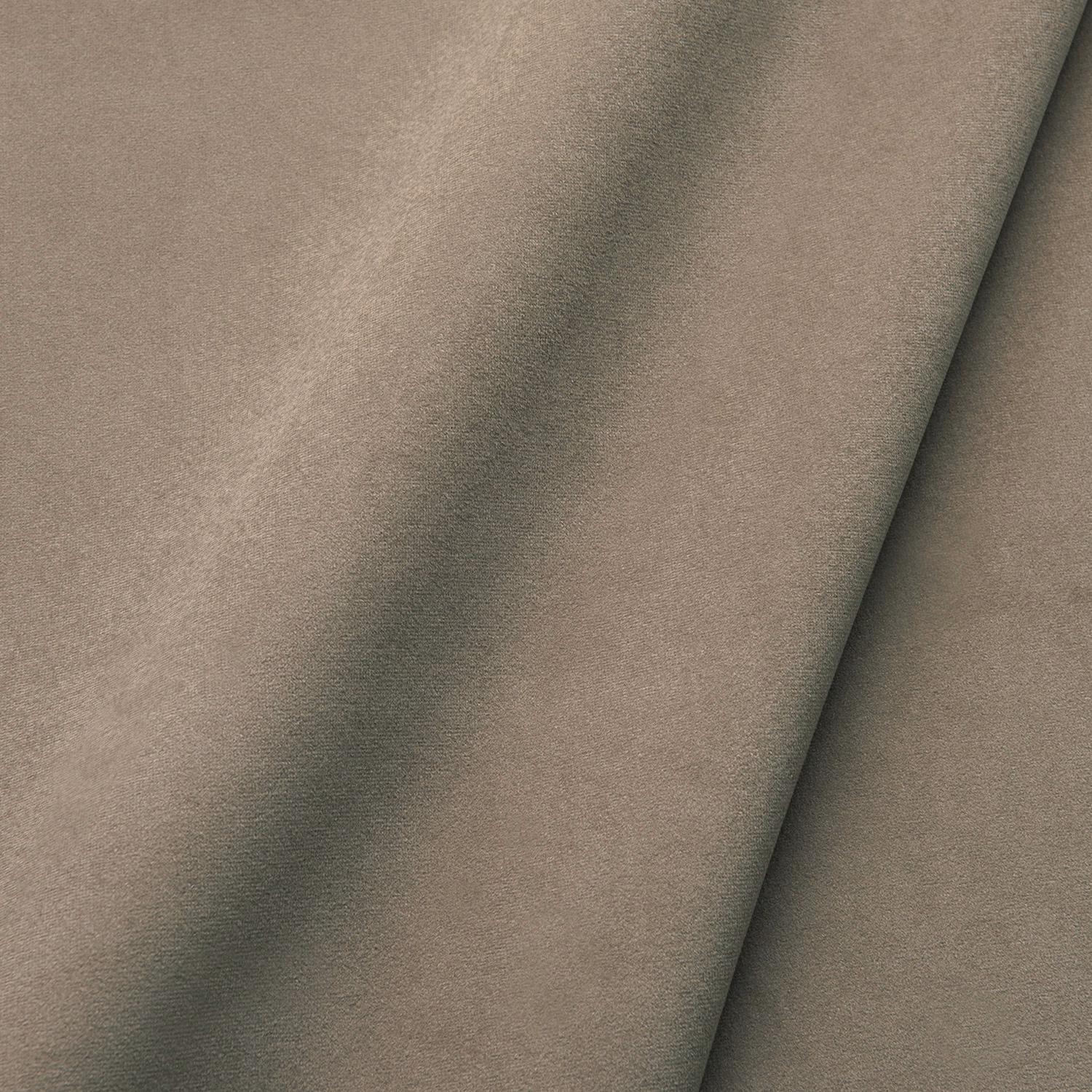 Mushroom-brown taupe velvet showing a softly shifting plain nap across folded swatch