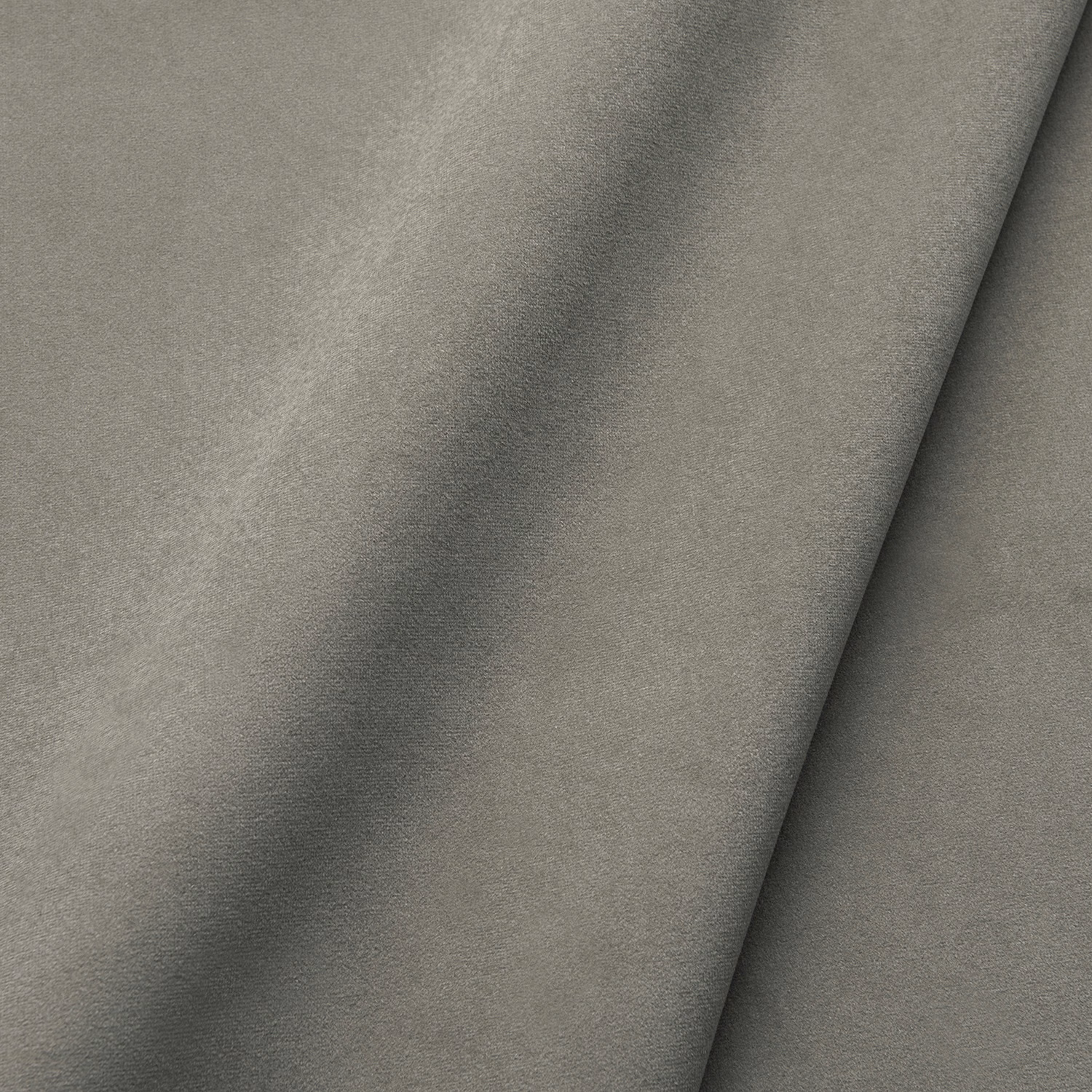 Cool sea-salt grey velvet with a soft nap and deep fold shading