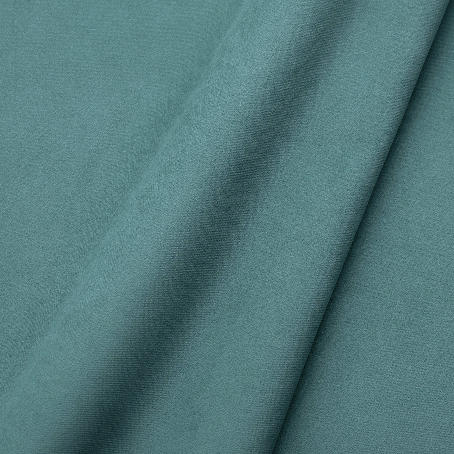 Muted seafoam teal plain velvet showing soft pile and shaded folded texture