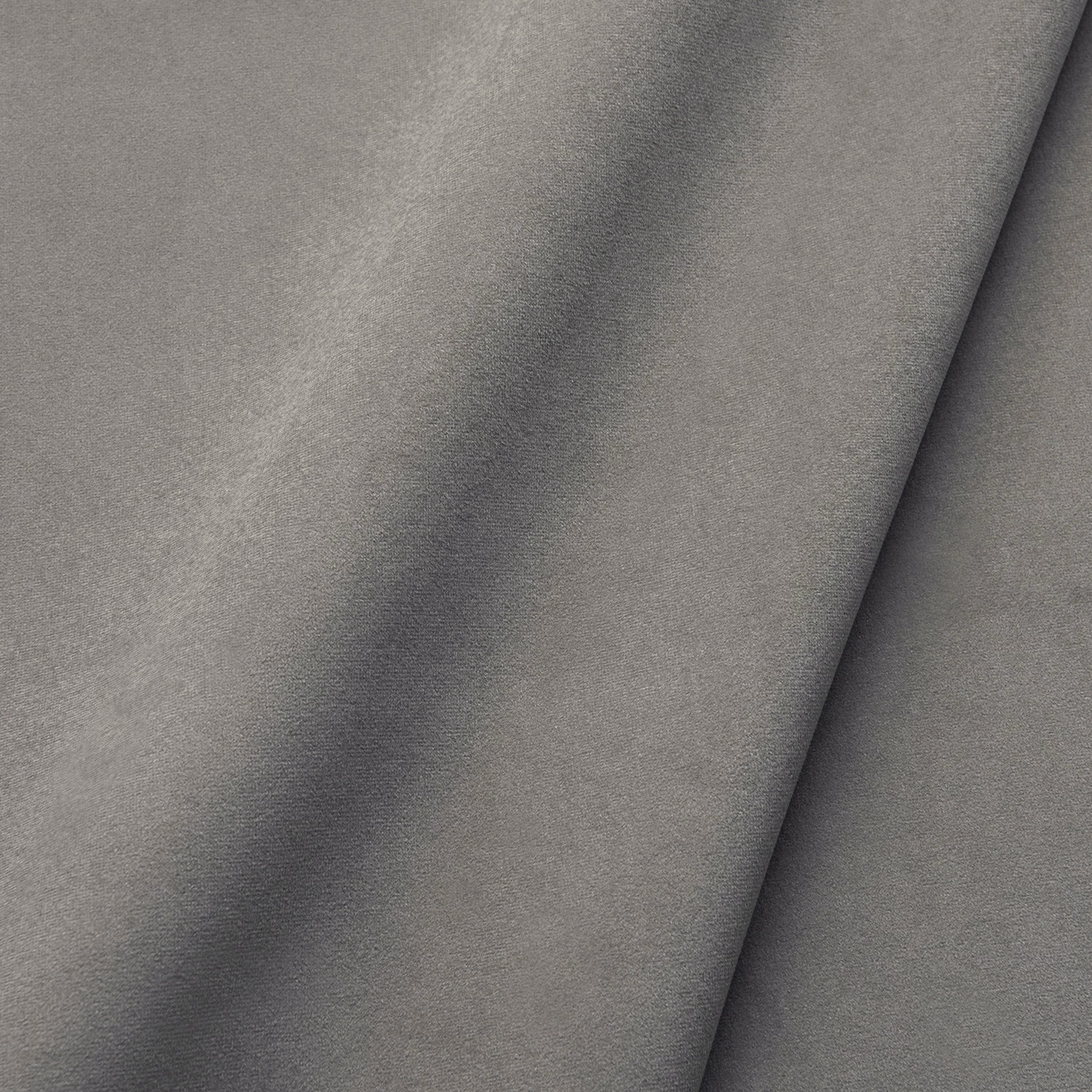 Cool silver-grey velvet with a softly brushed nap and deep folded shadows