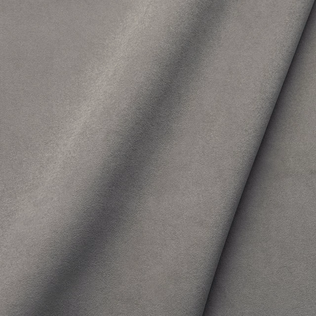 Cool silver-grey velvet with a softly brushed nap and deep folded shadows