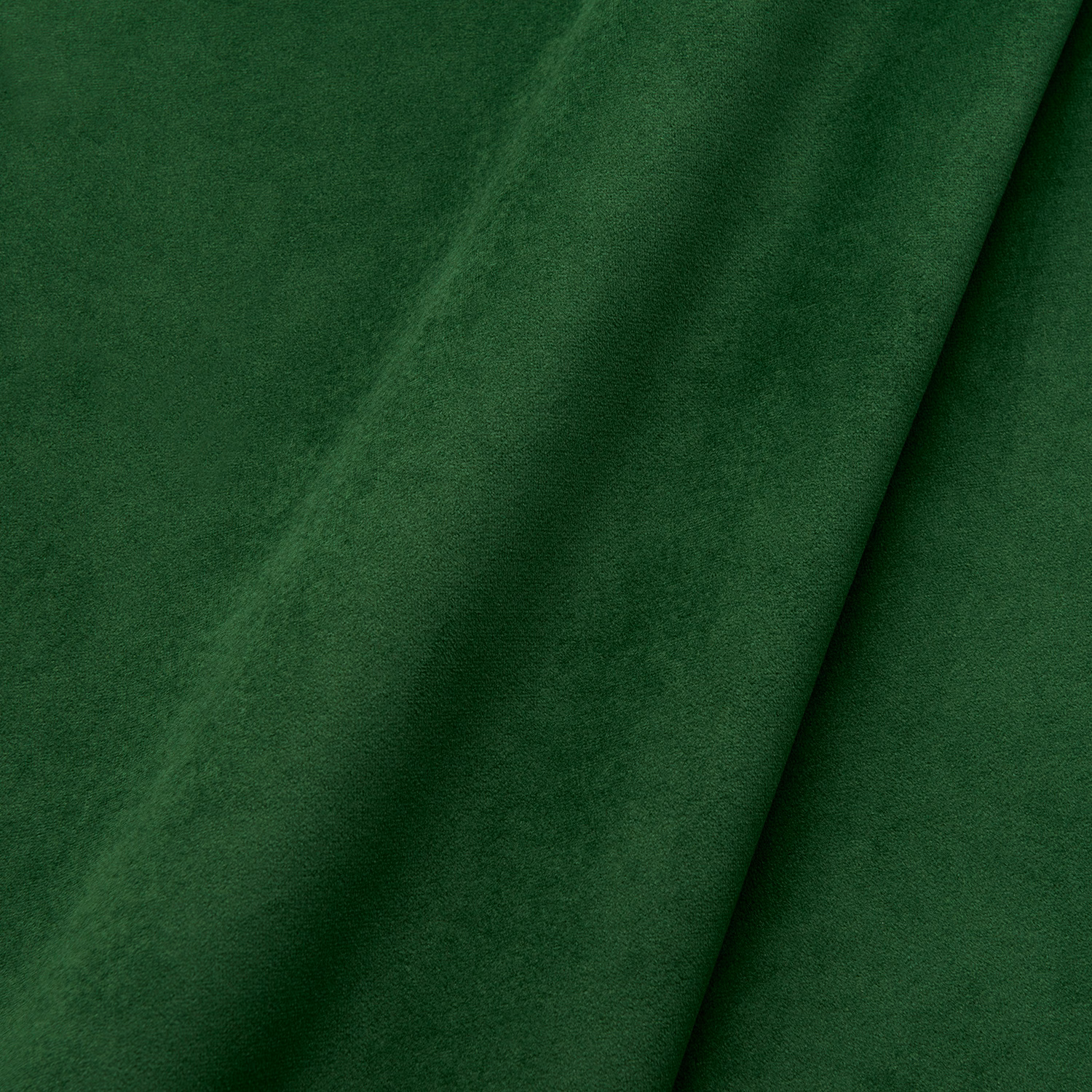 Deep spruce green plain velvet showing soft pile variation across a folded swatch