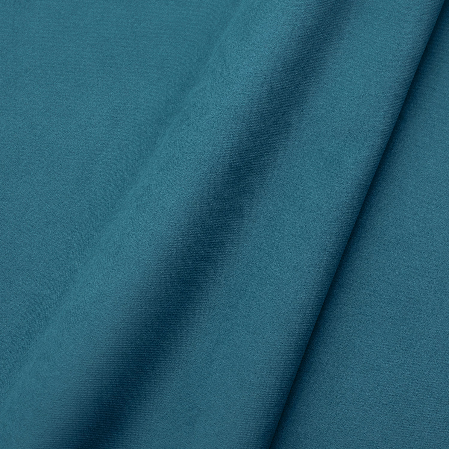 Cool steel-blue teal velvet with directional pile and soft folded sheen