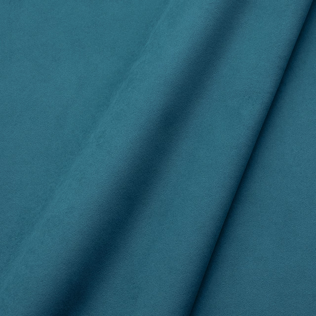 Cool steel-blue teal velvet with directional pile and soft folded sheen