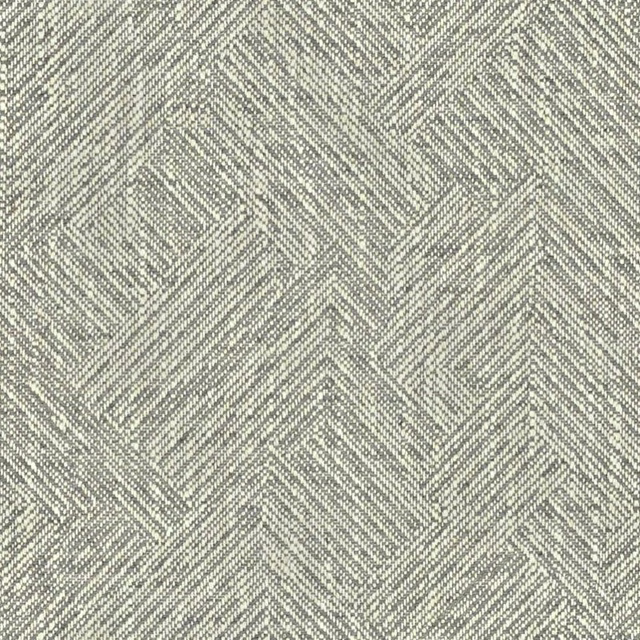 Cool graphite-grey woven fabric with a small pale chevron trellis motif