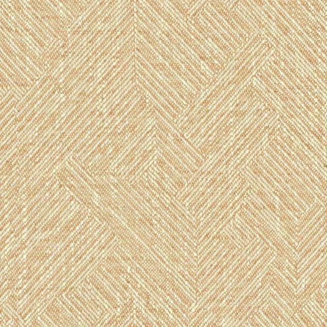 Warm mandarin and cream woven fabric with a small chevron trellis texture