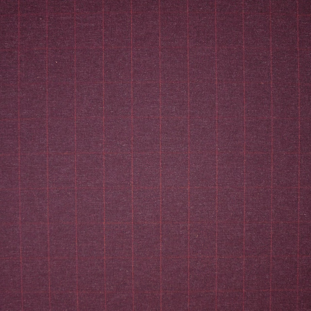 Deep berry-plum woven textile with fine red vertical stripes and subtle texture