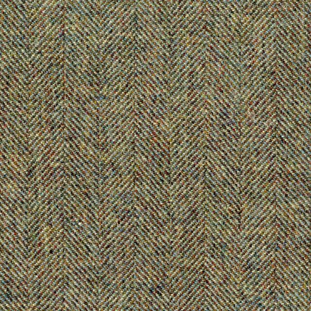 Muted olive-taupe herringbone weave with rust, cream and blue-grey flecks