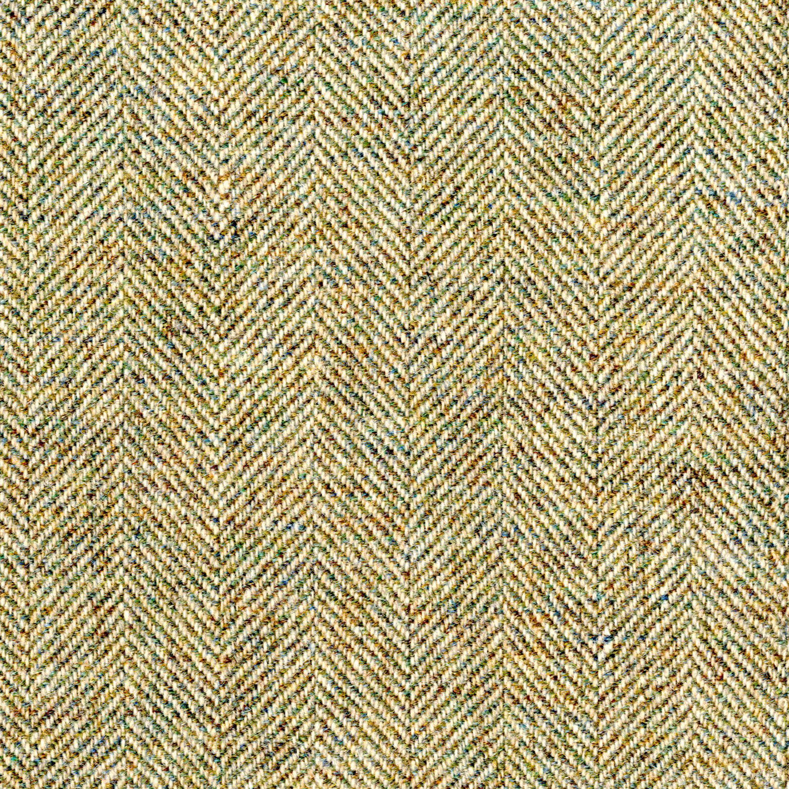 Cream herringbone weave with olive, tan and charcoal flecks