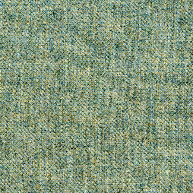 Close-up of mottled teal-green woven fabric with cream and muted yellow flecks