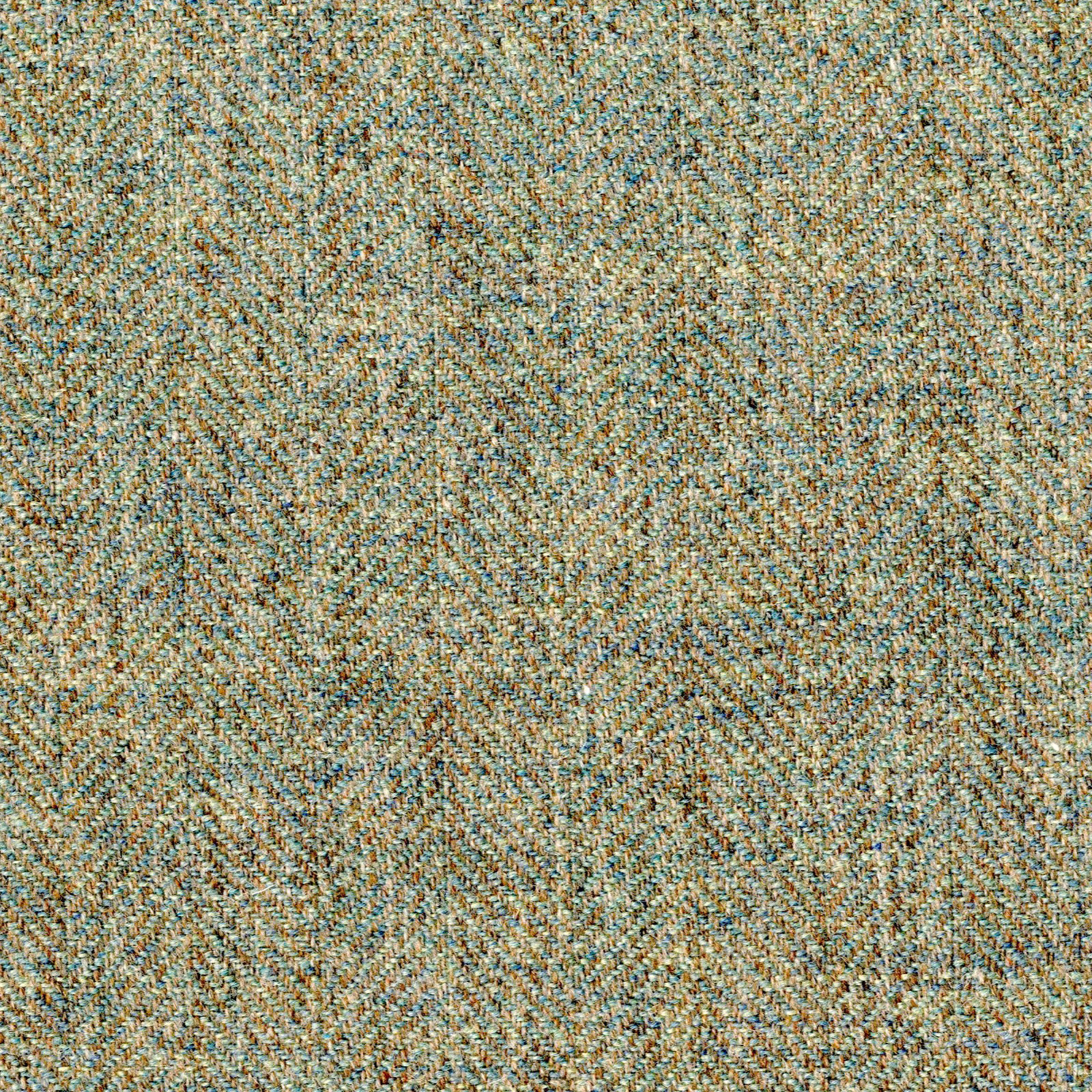 Close-up of muted aqua-teal woven fabric with cream and warm brown flecks