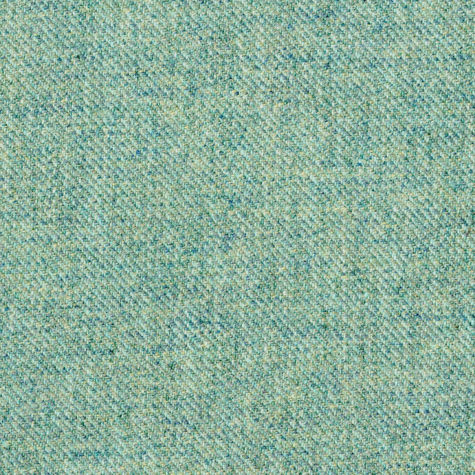 Close-up of pale aqua-teal woven fabric with cream and muted green flecks