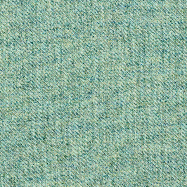 Close-up of pale aqua-teal woven fabric with cream and muted green flecks