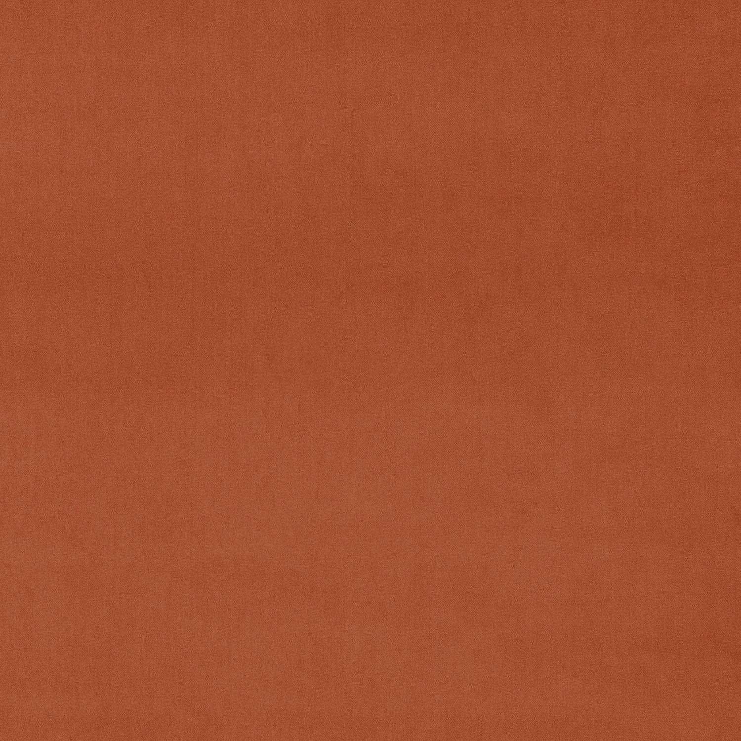 Rust terracotta velvet fabric with a smooth plain pile and soft sheen