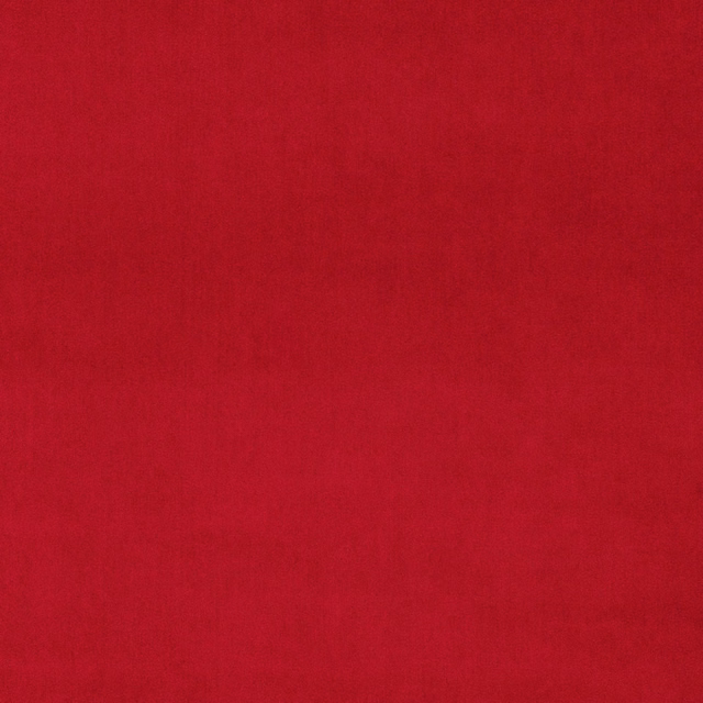 Deep poppy red plain velvet with a soft, dense pile texture