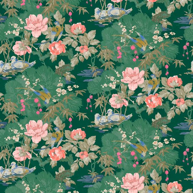 On The River Emerald fabric