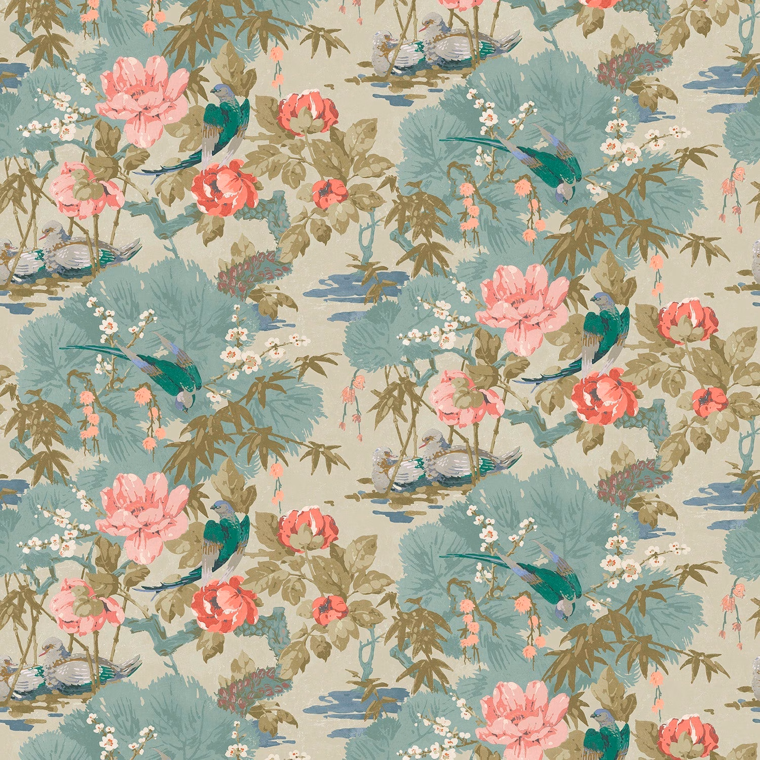 On The River Ivory fabric