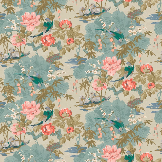 On The River Ivory fabric